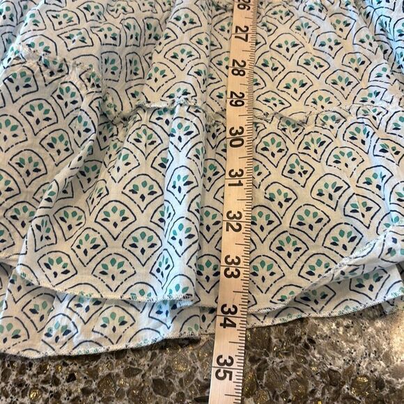 Perry Walker Collective blue mini dress ruffle hem button top Sz S - Picture 10 of 11